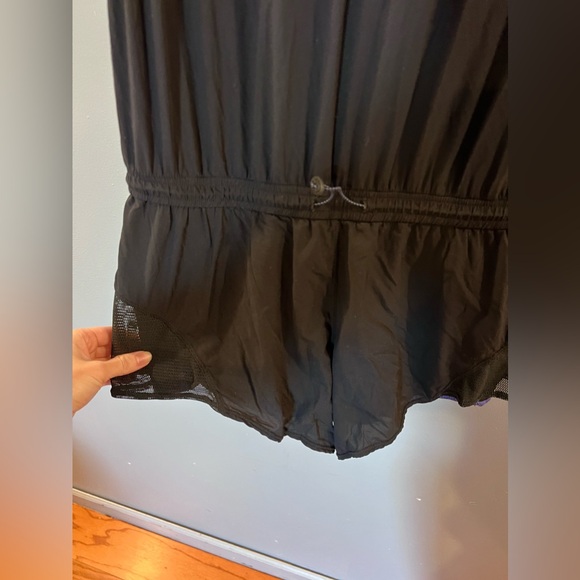 Free People Movement Going For A Runsie Romper Biker Hood One Piece Black S - Picture 5 of 7